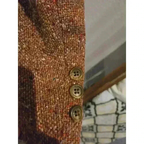 TGIF Women's Vintage Orange Wool Blend Blazer Size 7 Button Closure Y2K - Picture 4 of 10